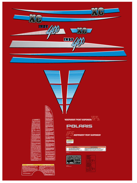 1991 Polaris Indy 400 XC Decal Set