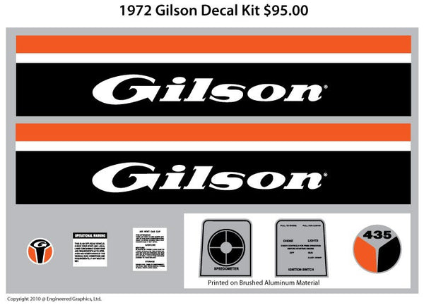 1972 Gilson Decal Set