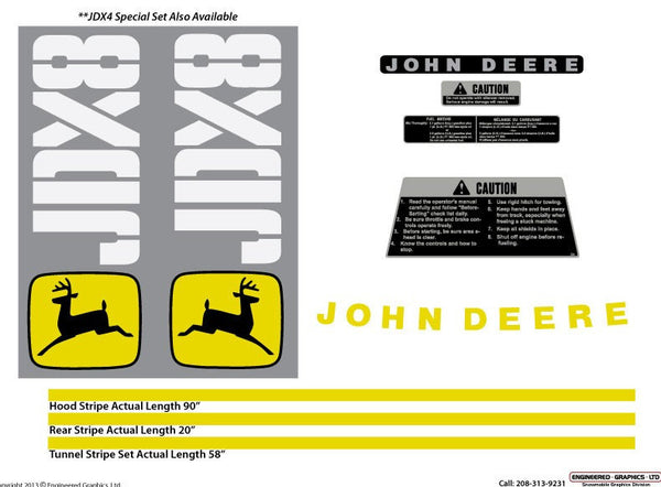 1974 John Deere JDX Decal Set