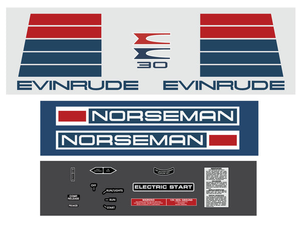 1973 Evinrude Norseman 30 Decal Kit