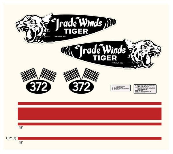Trade Winds Tiger Snowmobile Hood Decals
