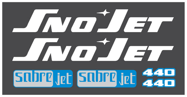 1974 Sno-Jet Sabre Jet 440 Hood Decals
