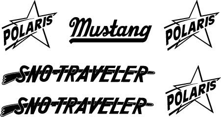 1966 Polaris Sno-Traveler / Mustang Custom 900 Decal Set
