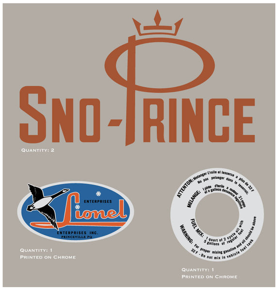 1968 Sno Prince Decal Kit
