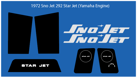 1972 Sno-Jet 292 Star-Jet Yamaha Engine Decal Kit